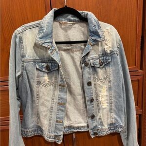 Distressed Light Blue Denim Jacket